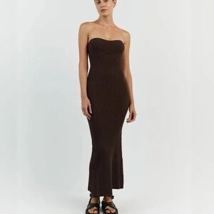 NWT DISSH “Raven” Black Bandeau Midi Dress